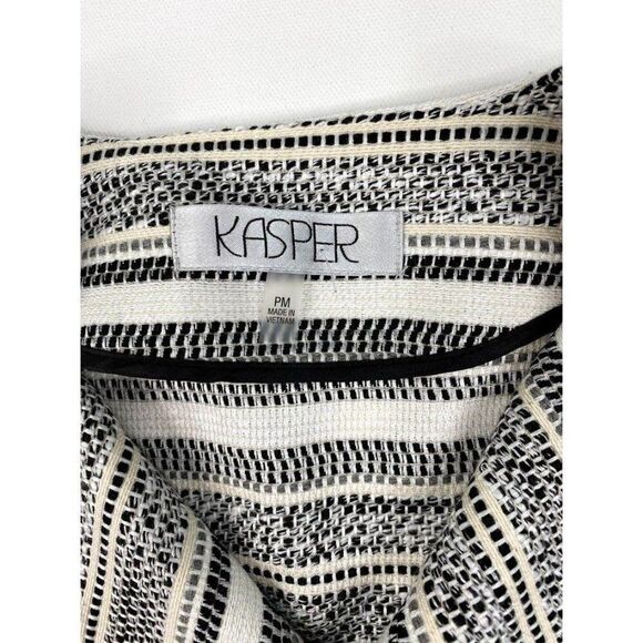 Kasper Blazer Jacket Petite Medium Black White MP - Picture 7 of 8